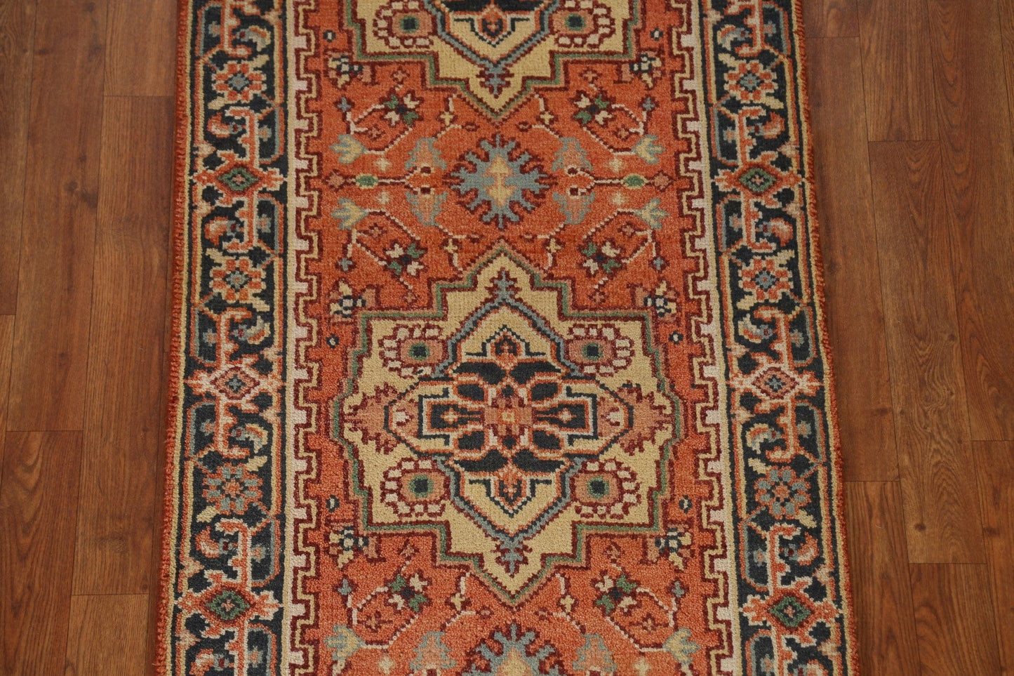 Orange Heriz Serapi Oriental Runner Rug 3x10