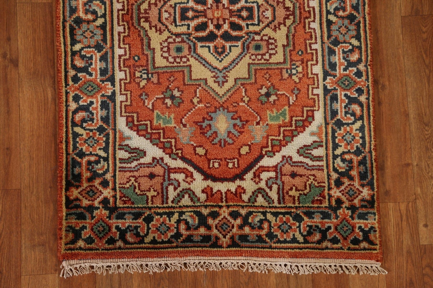 Orange Heriz Serapi Oriental Runner Rug 3x10