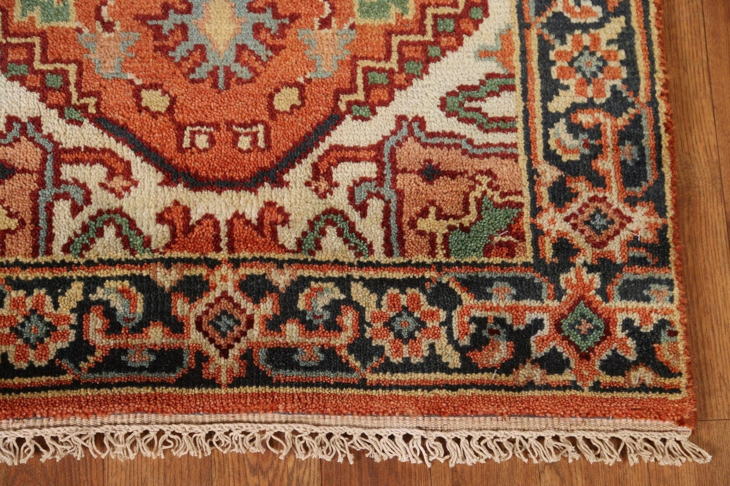 Orange Heriz Serapi Oriental Runner Rug 3x10