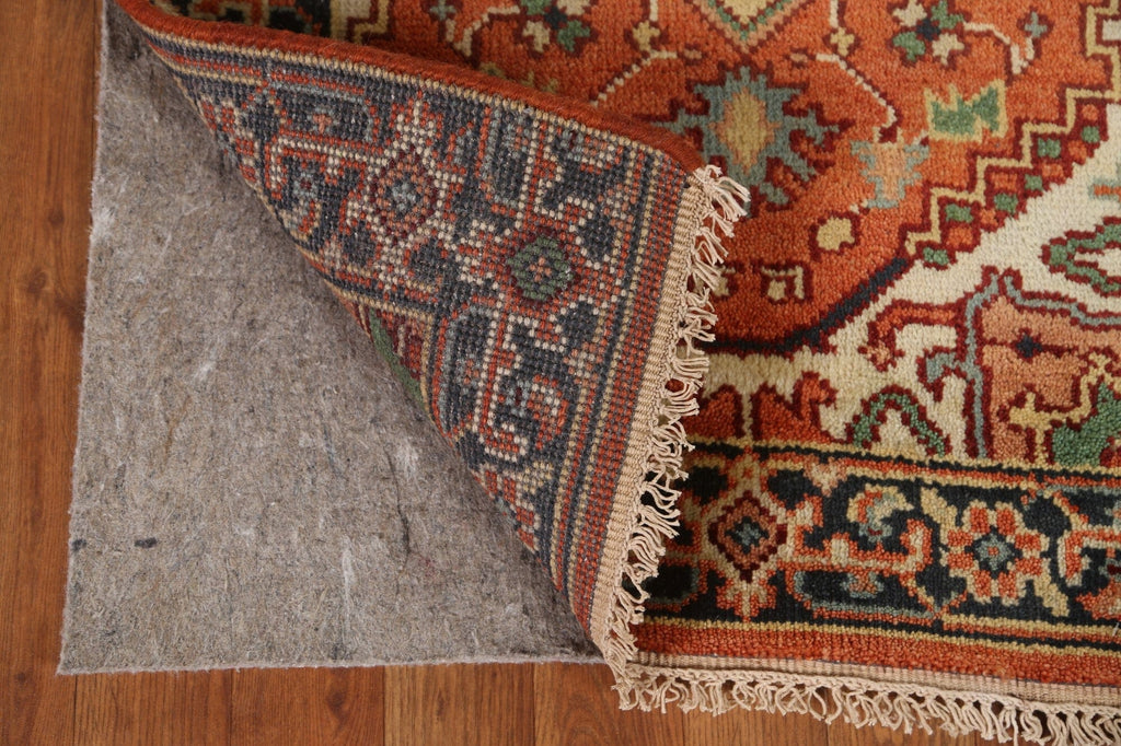 Orange Heriz Serapi Oriental Runner Rug 3x10