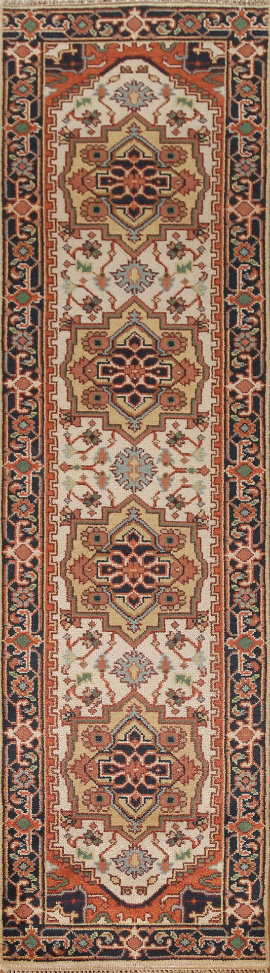 Geometric Heriz Serapi Oriental Runner Rug 3x10