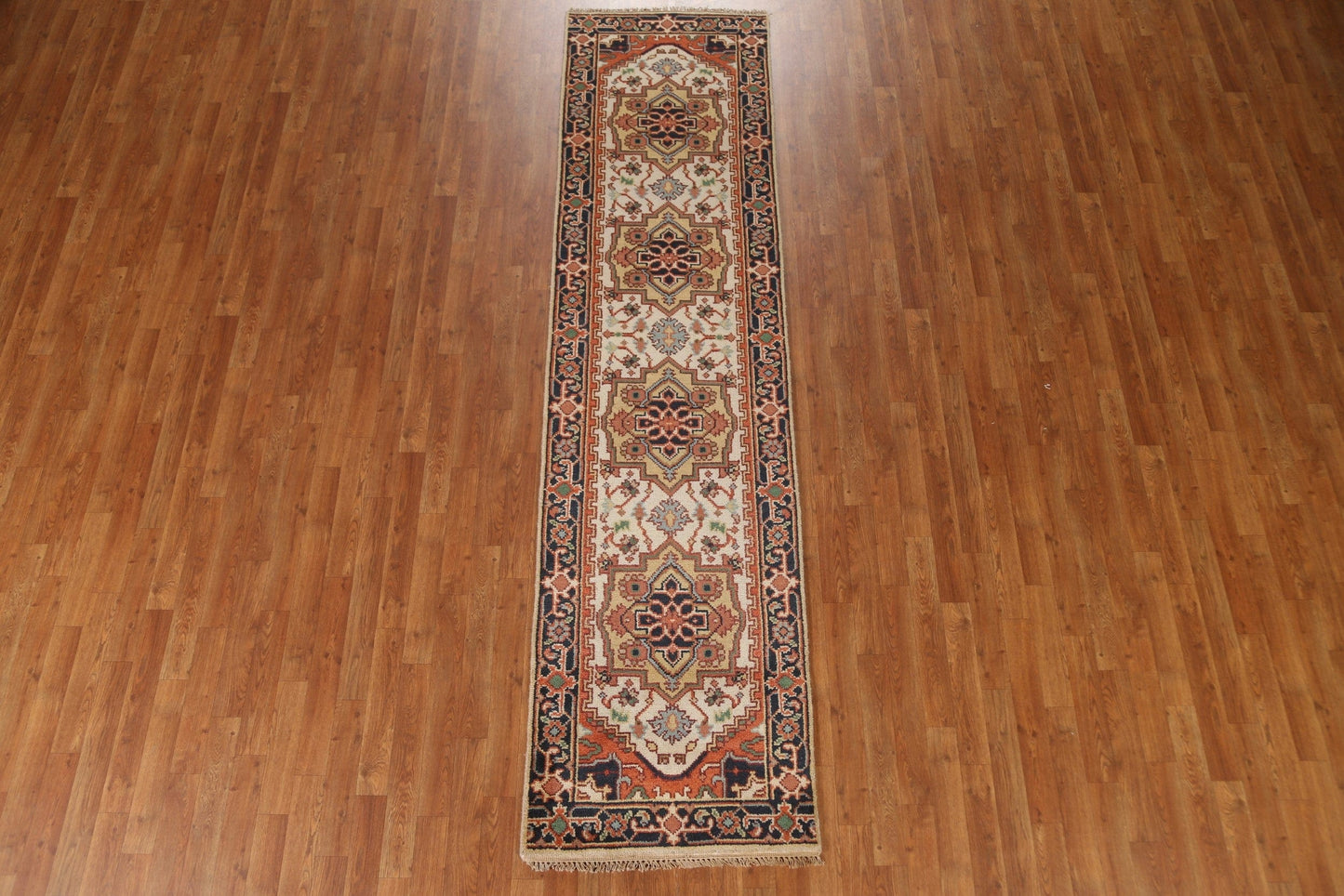 Geometric Heriz Serapi Oriental Runner Rug 3x10