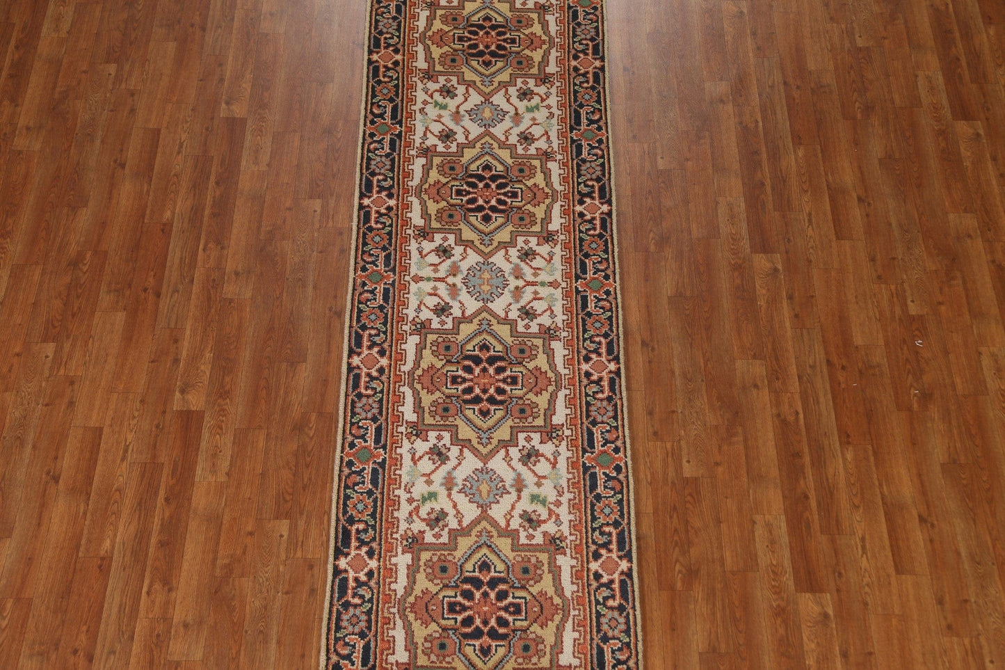 Geometric Heriz Serapi Oriental Runner Rug 3x10