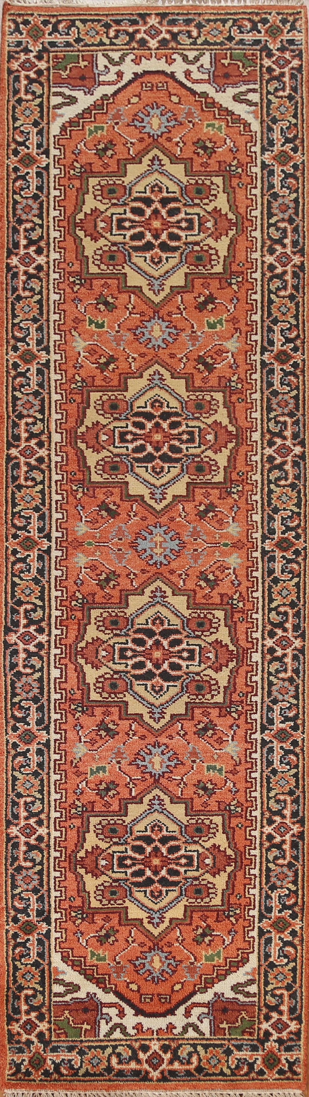 Geometric Heriz Serapi Oriental Runner Rug 3x10