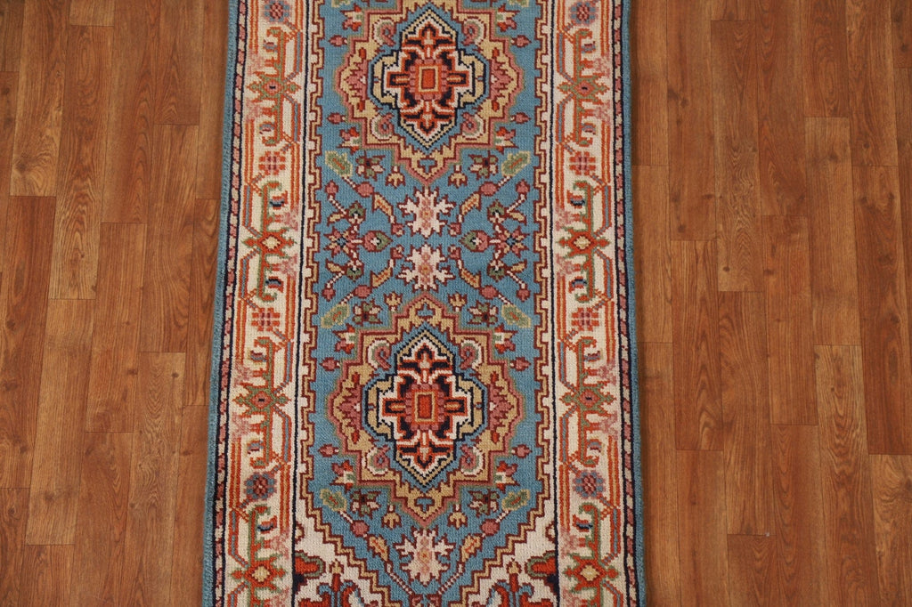 Light Blue Heriz Serapi Wool Area Rug 3x6