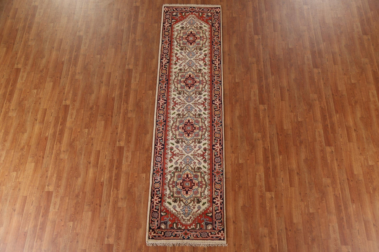 Ivory Heriz Serapi Wool Runner Rug 3x10