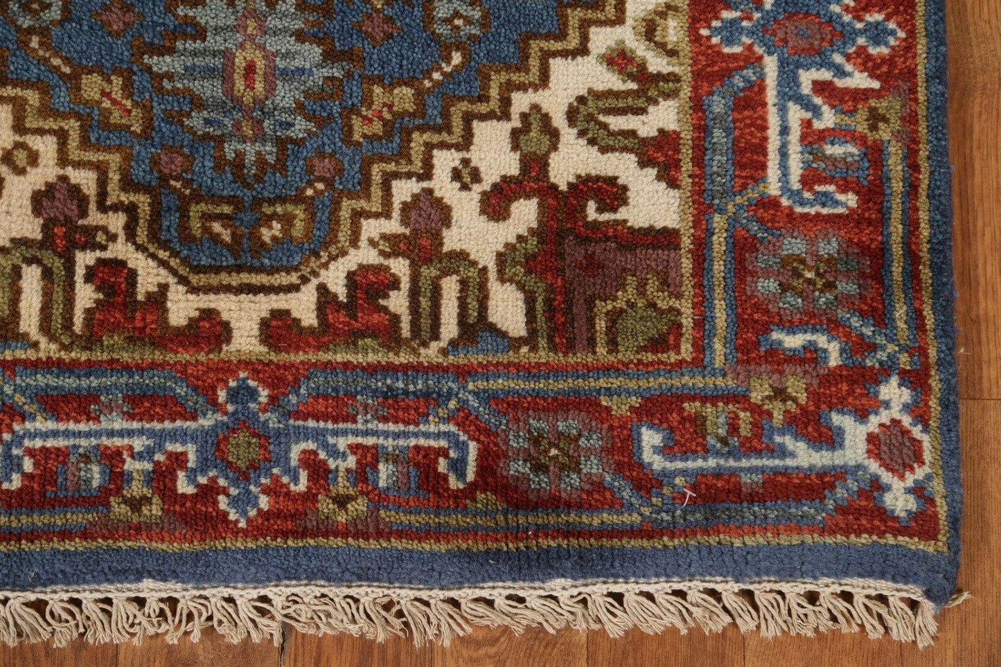 Light Blue Heriz Serapi Wool Runner Rug 3x10