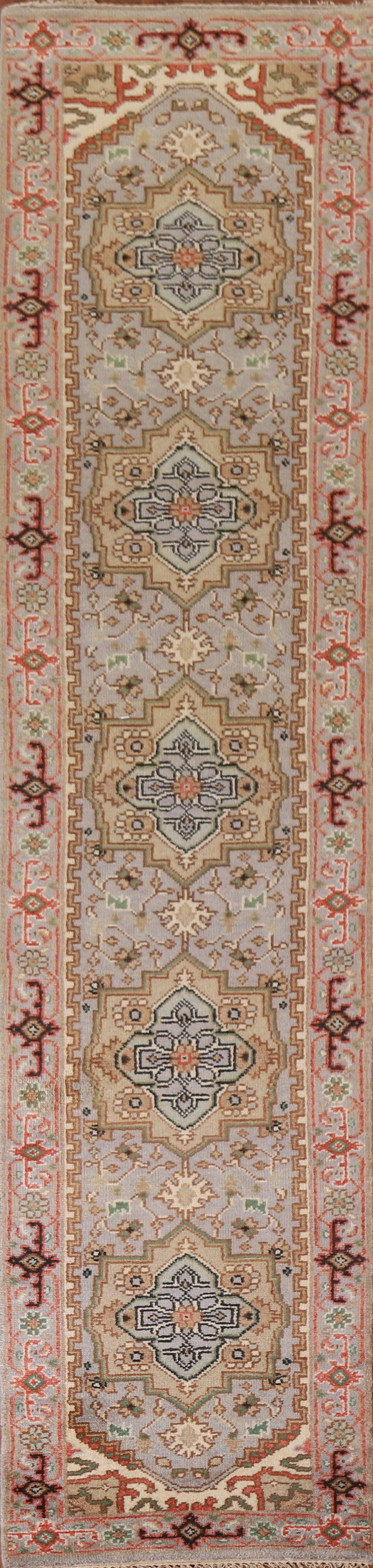 Geometric Heriz Serapi Oriental Runner Rug 3x12