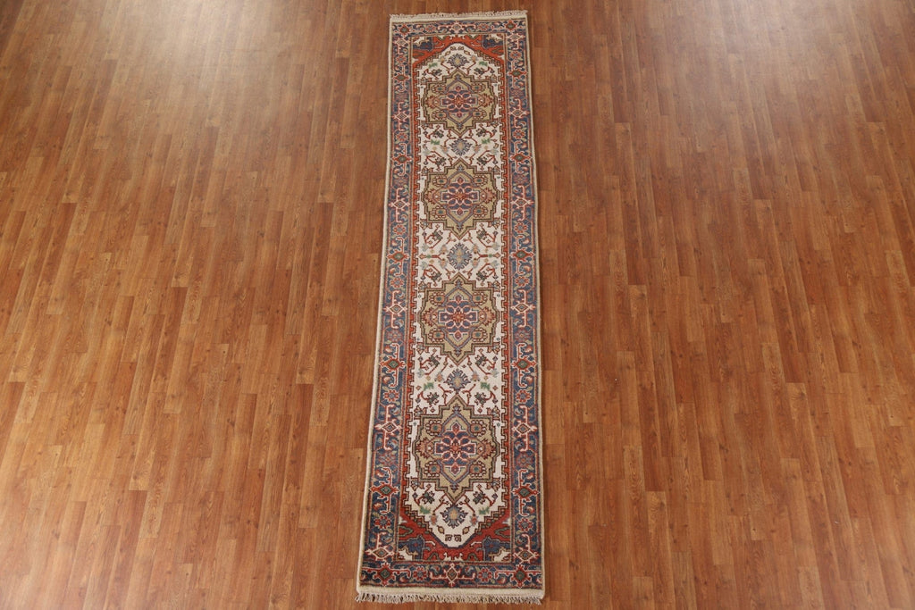 Geometric Heriz Serapi Runner Rug 3x11