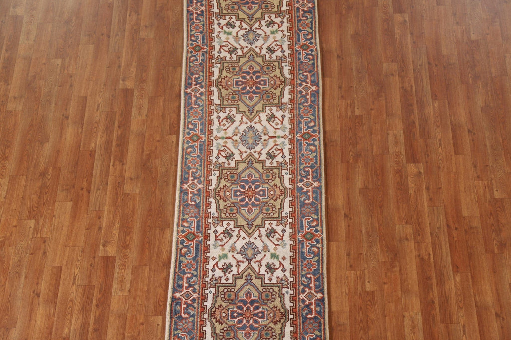 Geometric Heriz Serapi Runner Rug 3x11