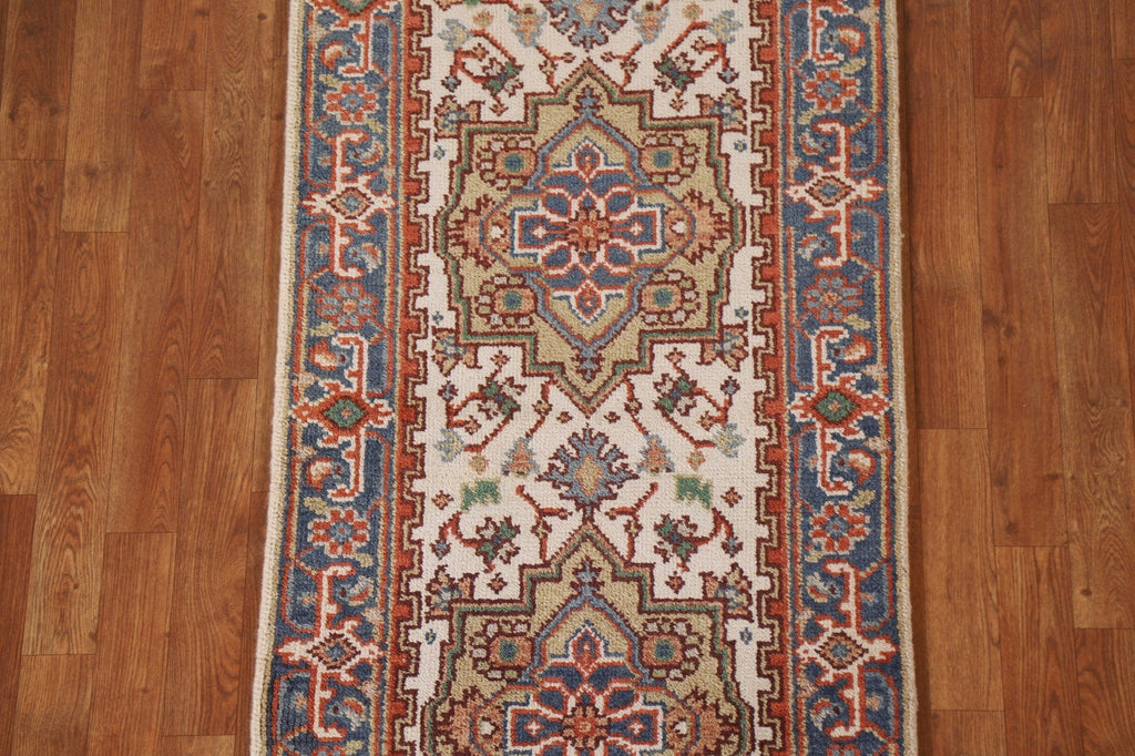 Geometric Heriz Serapi Runner Rug 3x11