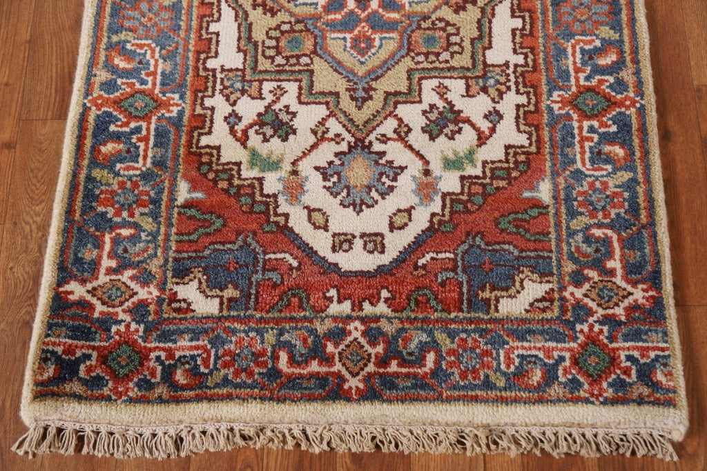 Geometric Heriz Serapi Runner Rug 3x11