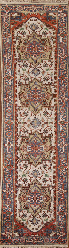 Geometric Heriz Serapi Runner Rug 3x11