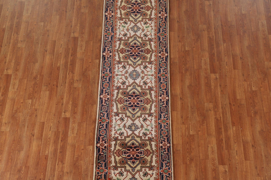 Geometric Heriz Serapi Runner Rug 3x10