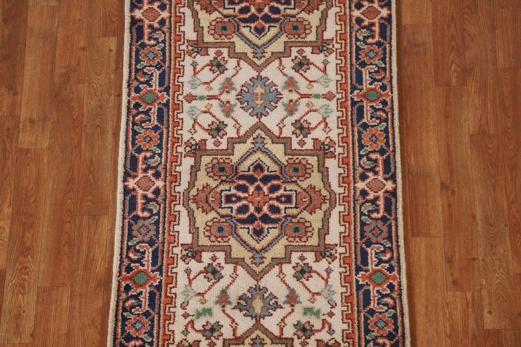 Geometric Heriz Serapi Runner Rug 3x10