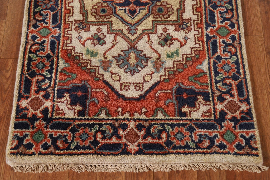 Geometric Heriz Serapi Runner Rug 3x10