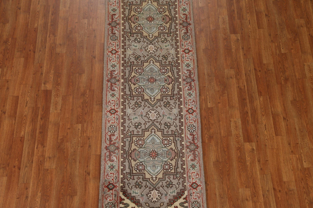 Geometric Heriz Serapi Runner Rug 3x8