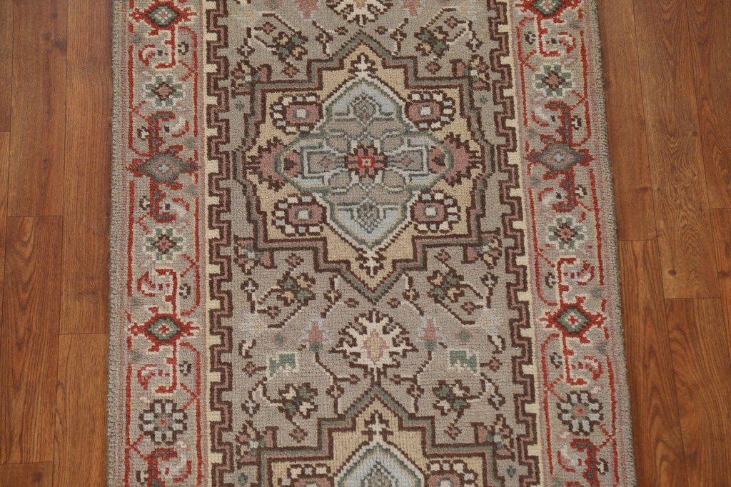 Geometric Heriz Serapi Runner Rug 3x8