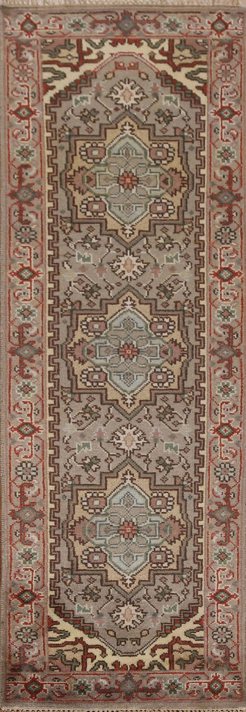 Geometric Heriz Serapi Runner Rug 3x8