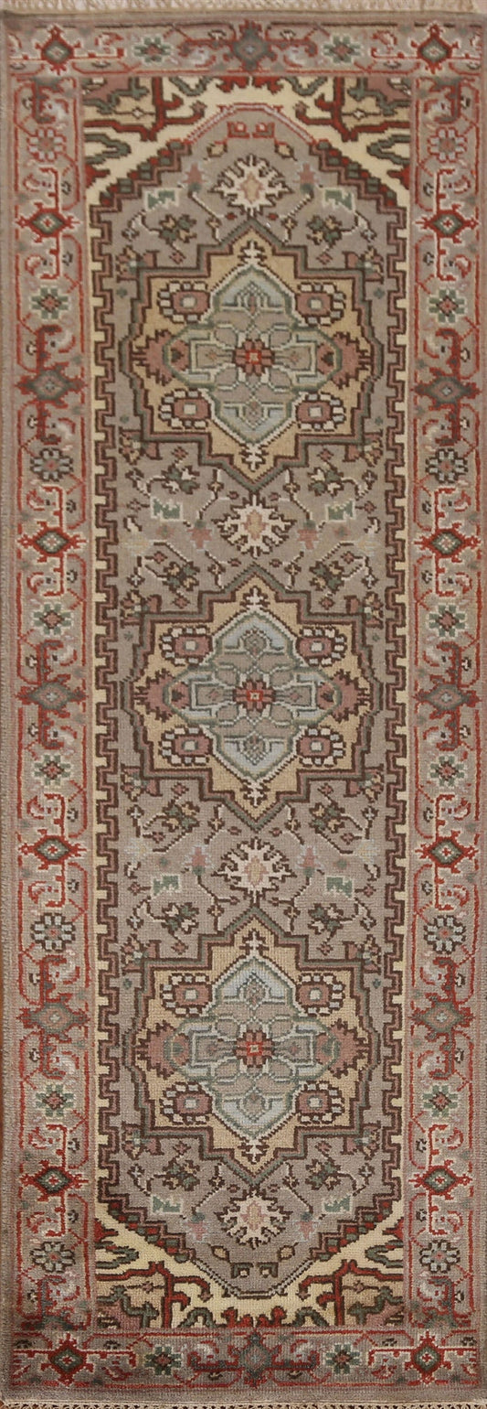 Geometric Heriz Serapi Runner Rug 3x8