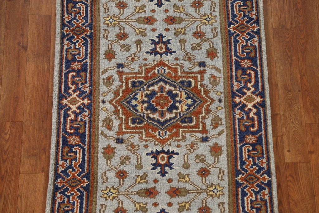 Geometric Heriz Serapi Runner Rug 3x8