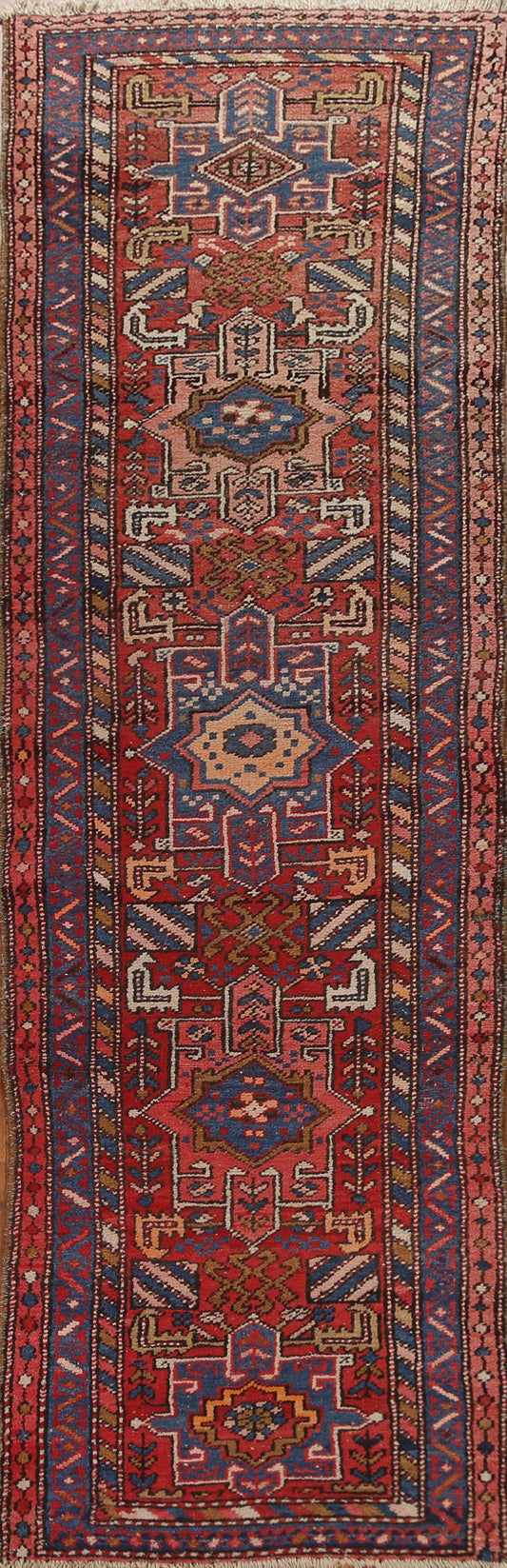 Antique Tribal Gharajeh Persian Runner Rug 3x10