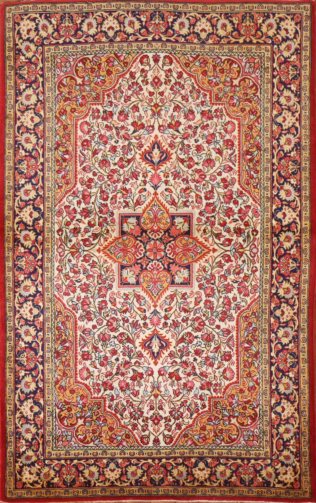 Vegetable Dye Qum Persian Area Rug 4x5