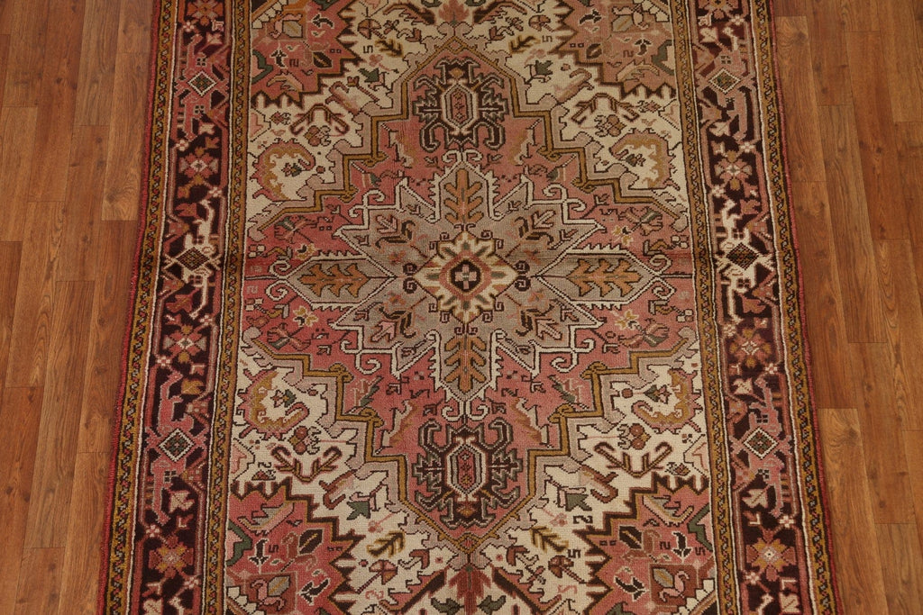 Vintage Geometric Heriz Persian Area Rug 5x7