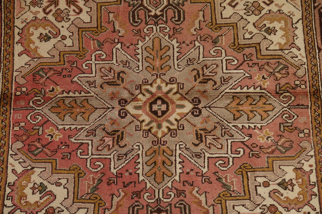 Vintage Geometric Heriz Persian Area Rug 5x7