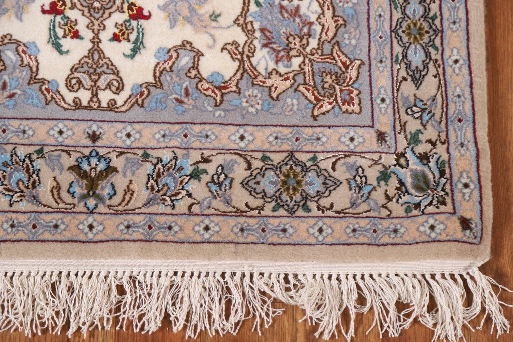 Vegetable Dye Wool & Silk Isfahan Persian Rug 3x4