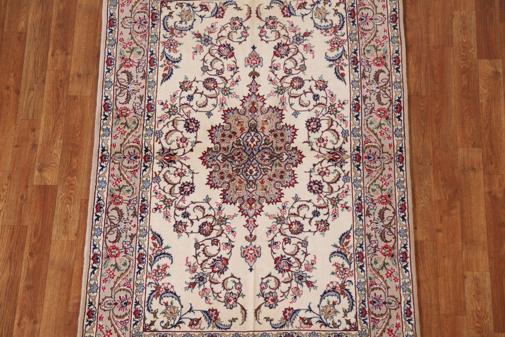 Vegetable Dye Isfahan Signed Persian Area Rug 4x6