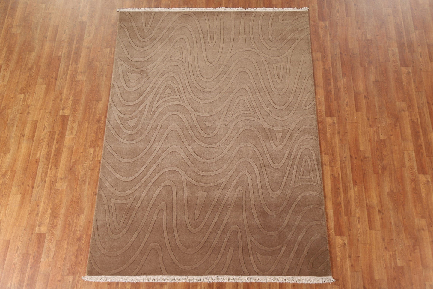 Brown Gabbeh Modern Area Rug 6x8