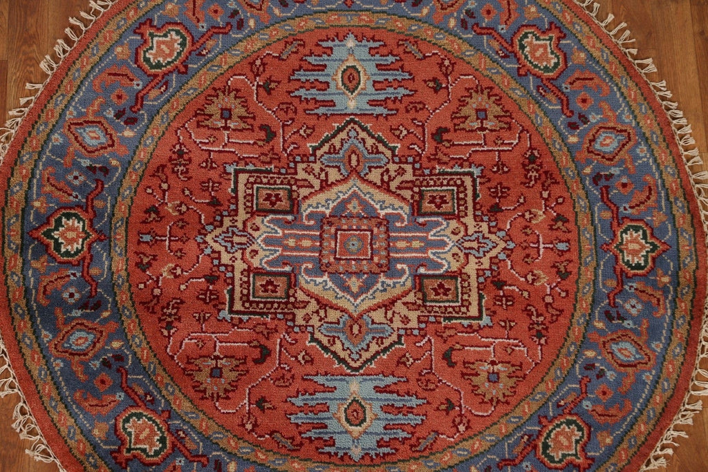 Round Heriz Serapi Area Rug 5x5