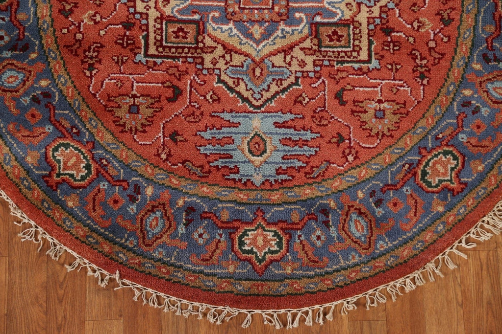 Round Heriz Serapi Area Rug 5x5