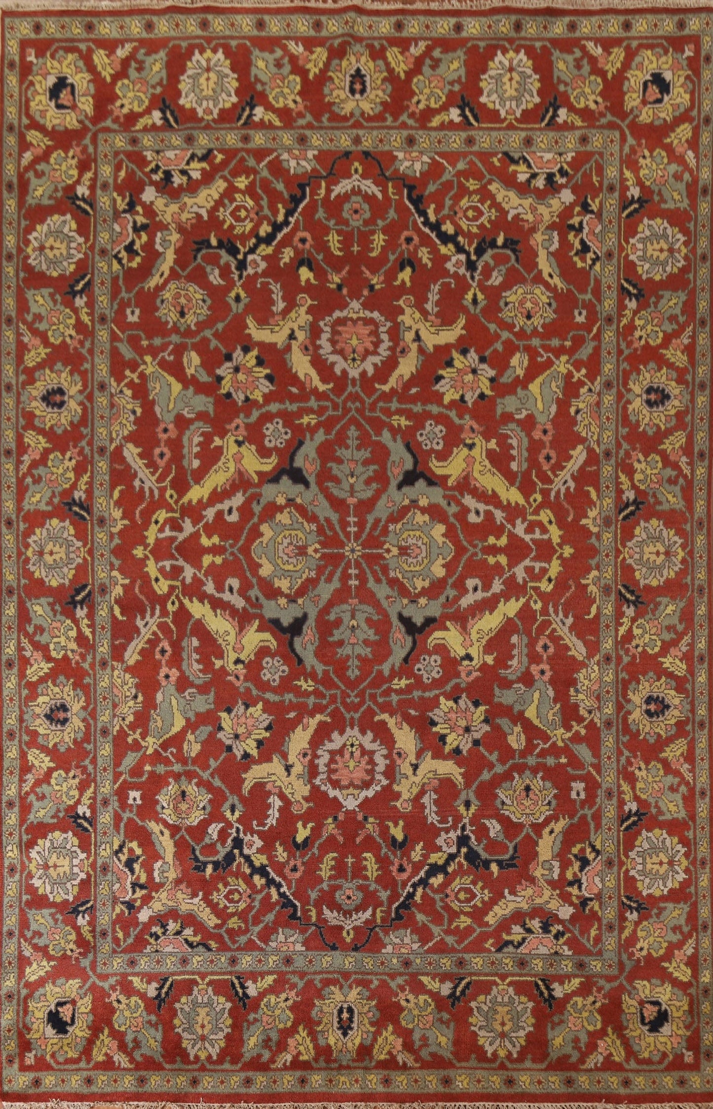 Orange Heriz Serapi Wool Area Rug 9x12