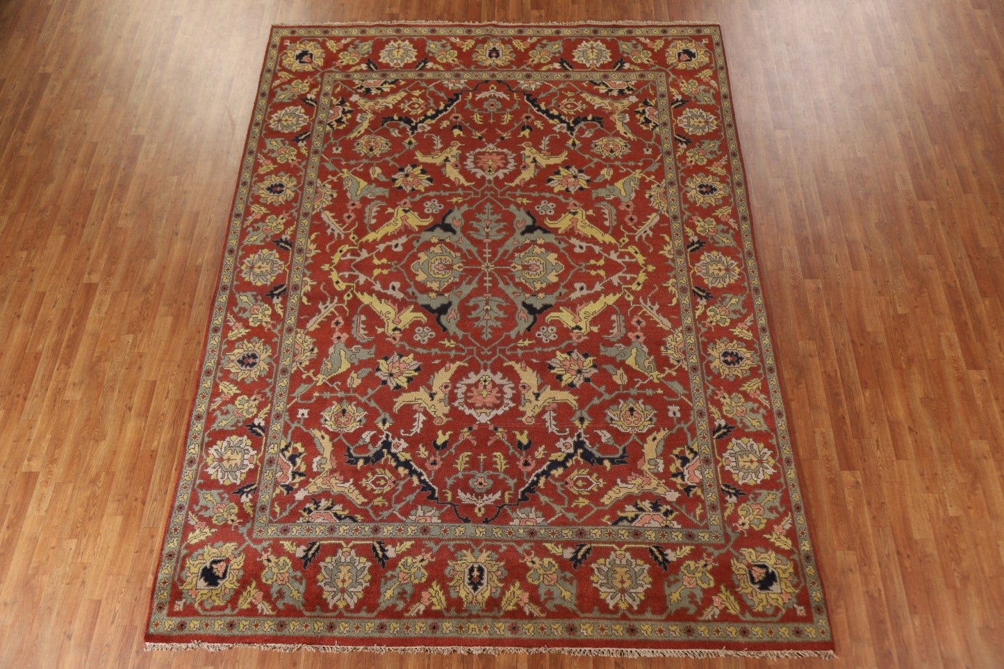 Orange Heriz Serapi Wool Area Rug 9x12