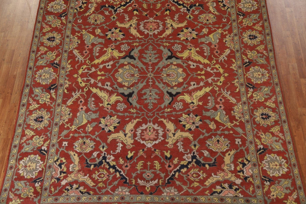 Orange Heriz Serapi Wool Area Rug 9x12