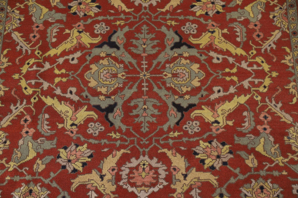 Orange Heriz Serapi Wool Area Rug 9x12