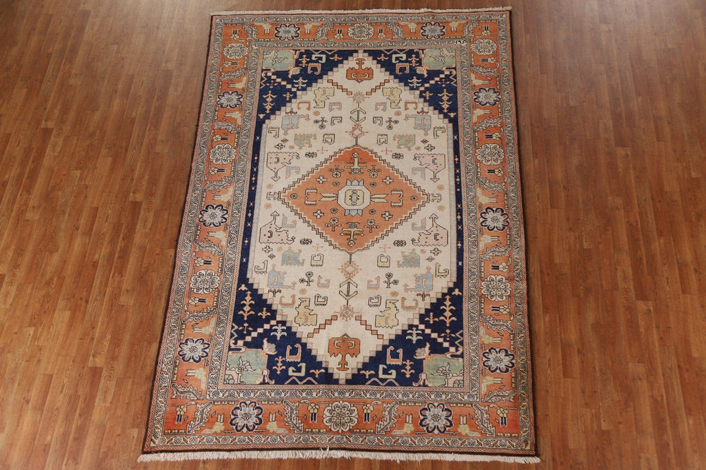 Vegetable Dye Heriz Serapi Persian Area Rug 6x9