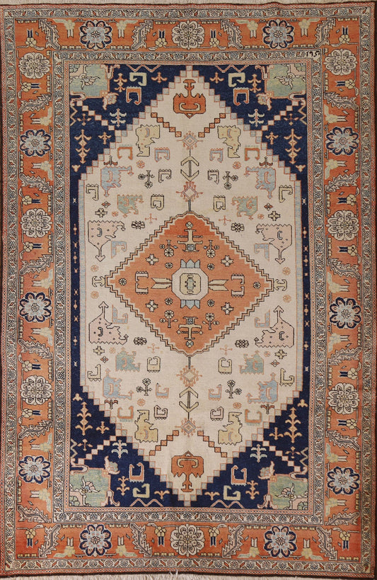 Vegetable Dye Heriz Serapi Persian Area Rug 6x9