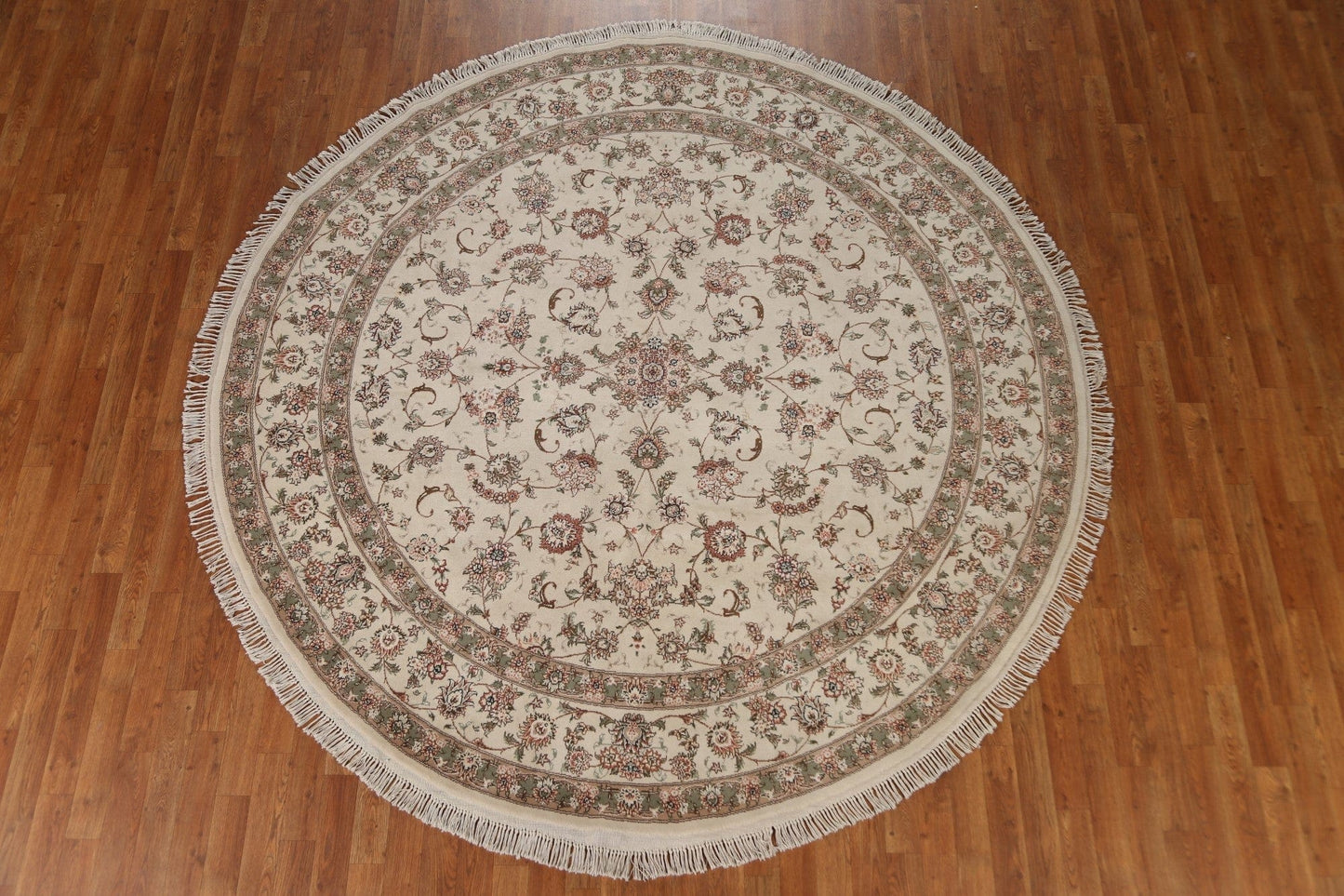 Round Tabriz Floral Area Rug 8x8