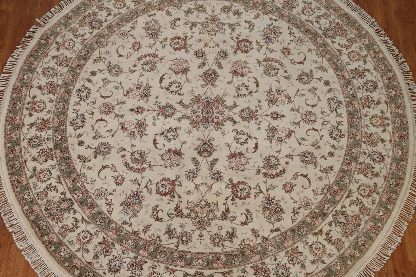 Round Tabriz Floral Area Rug 8x8