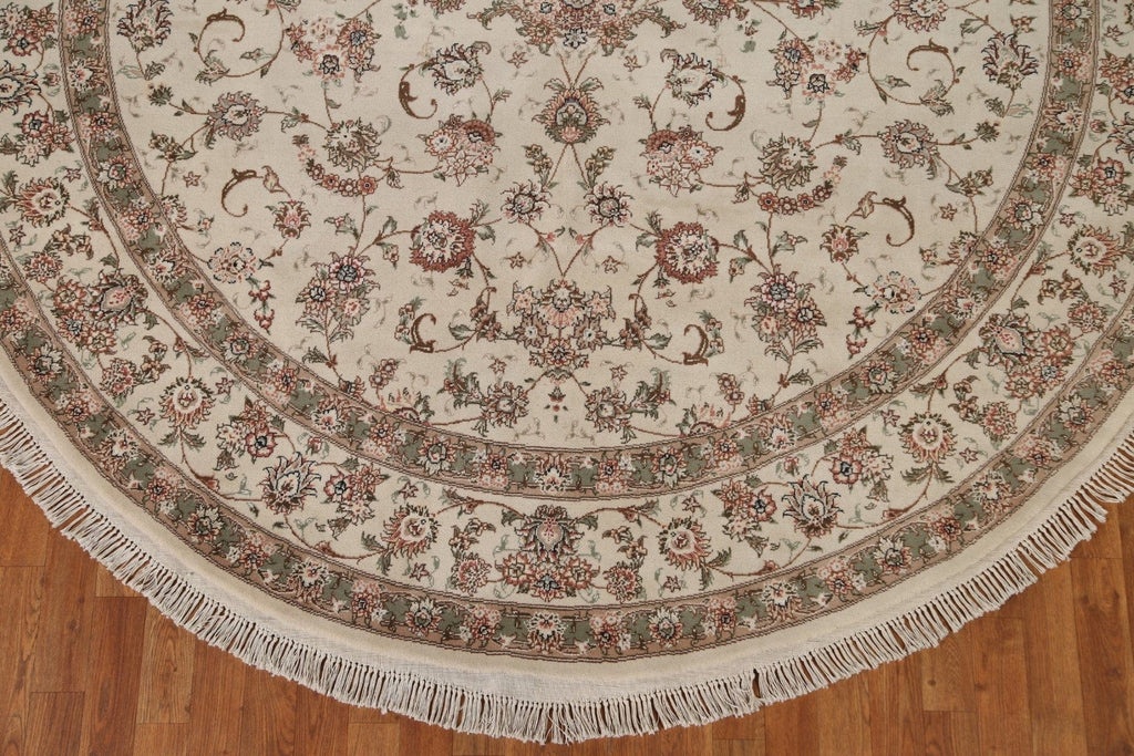 Round Tabriz Floral Area Rug 8x8