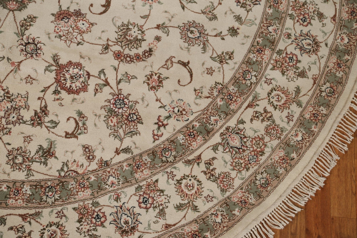 Round Tabriz Floral Area Rug 8x8