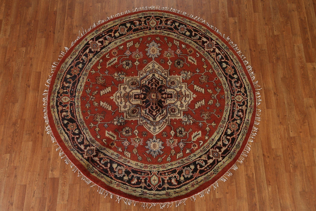 Handmade Heriz Round Area Rug 6x6