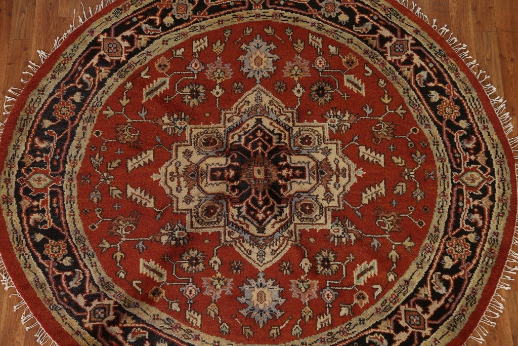 Handmade Heriz Round Area Rug 6x6