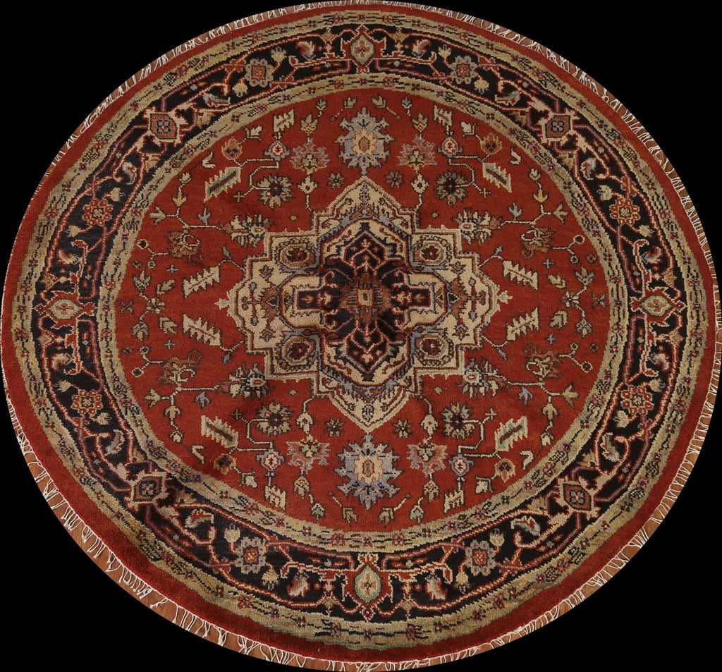 Handmade Heriz Round Area Rug 6x6