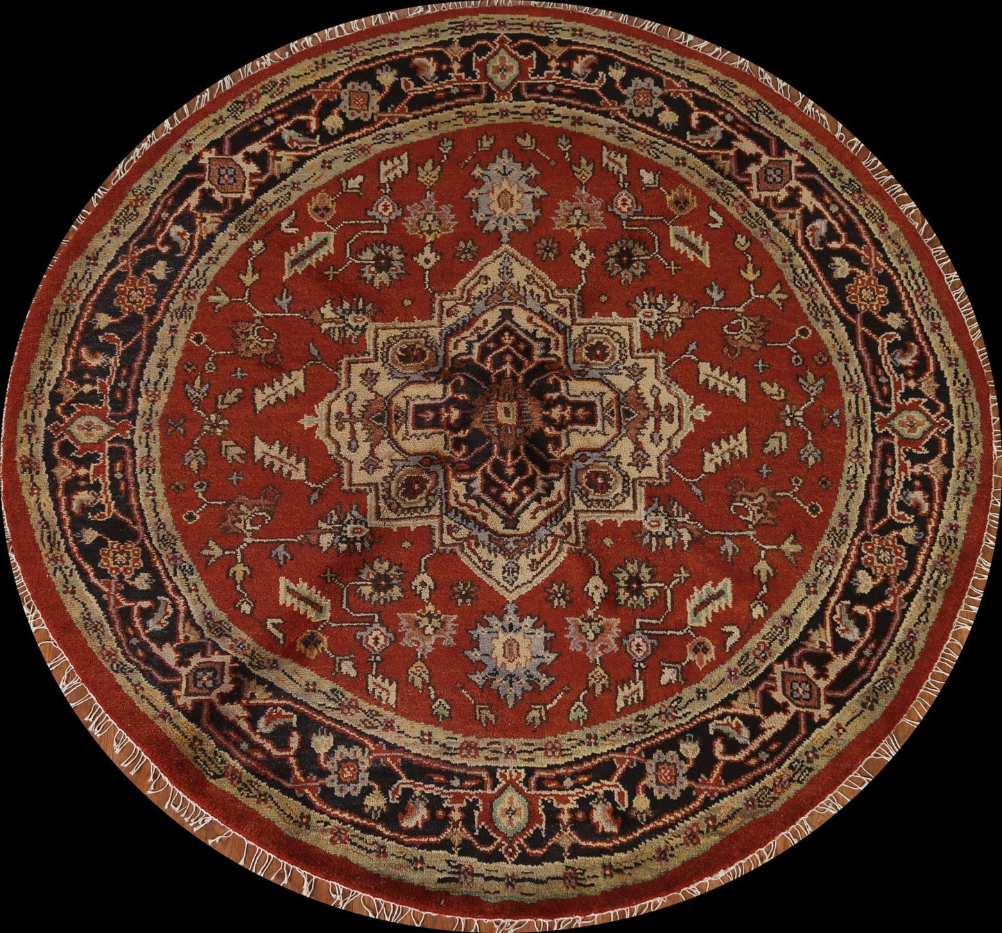 Handmade Heriz Round Area Rug 6x6