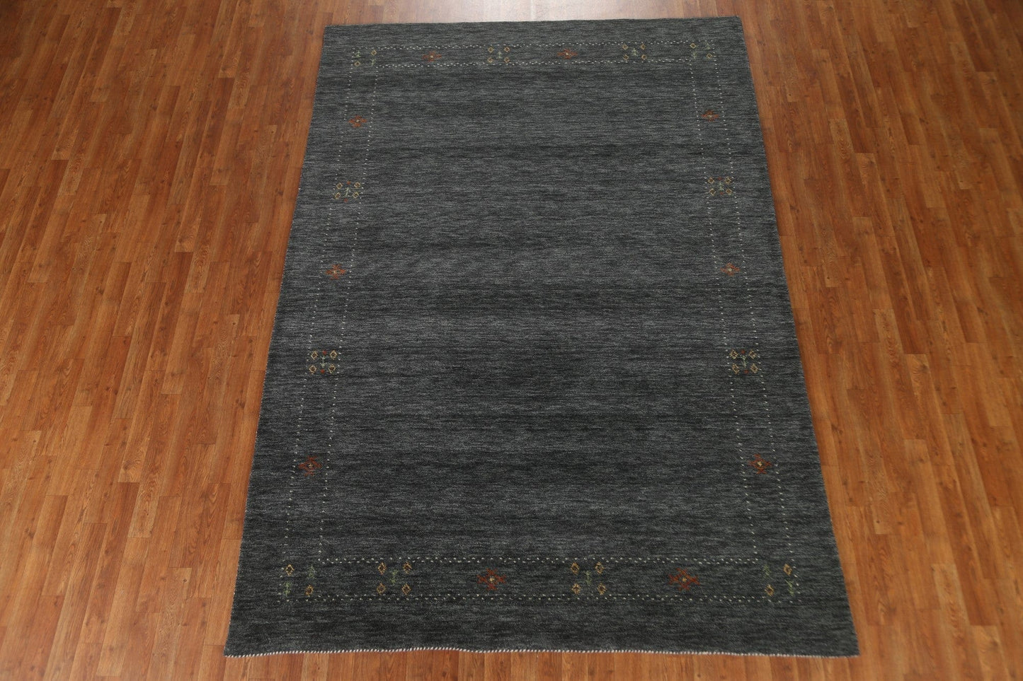 Charcoal Wool Gabbeh Area Rug 7x10