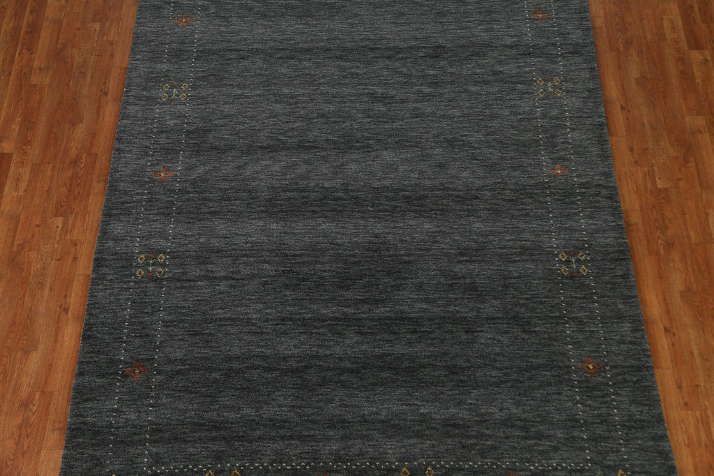 Charcoal Wool Gabbeh Area Rug 7x10